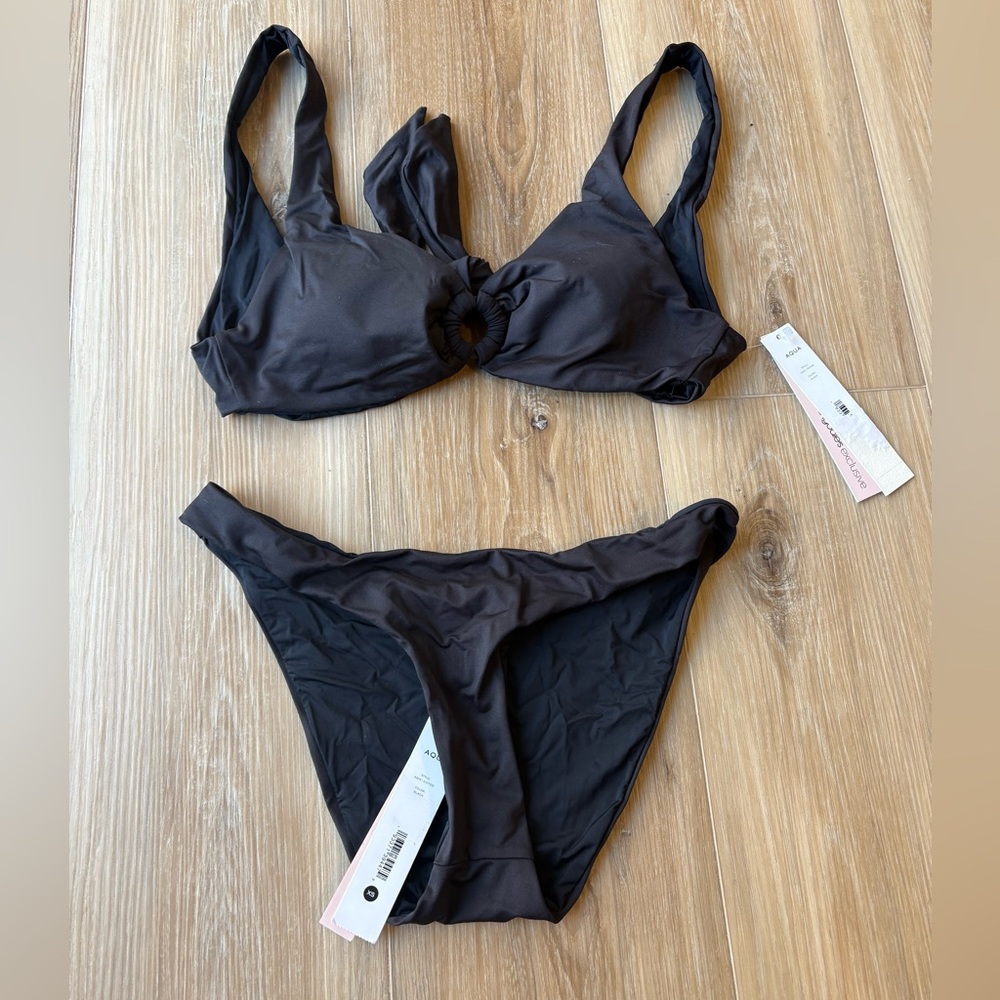 Aqua Top Small and bottoms XS Black Bikini Set